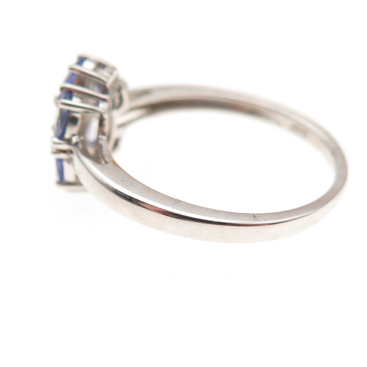 Chuck Clemency 925 Sterling Silver Real Oval-Cut Tanzanite Ring Size 8.25