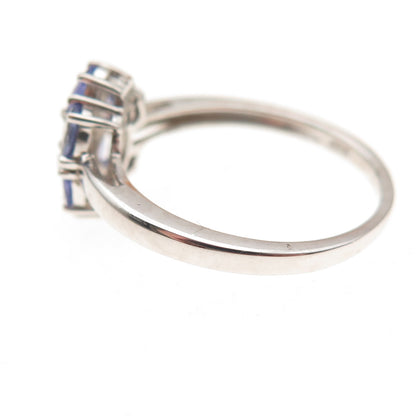 Chuck Clemency 925 Sterling Silver Real Oval-Cut Tanzanite Ring Size 8.25