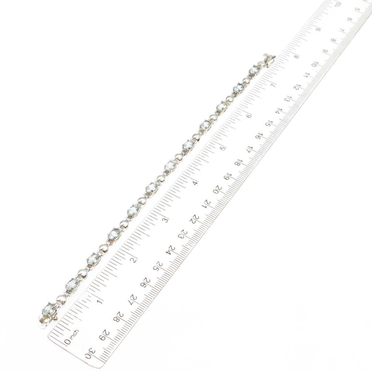 M.R.F. RESOURCES 925 Sterling Silver Real Blue Topaz Bracelet 7.25"