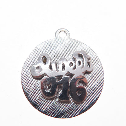 JEANOR 925 Sterling Silver Vintage Sweet 16 Charm Pendant