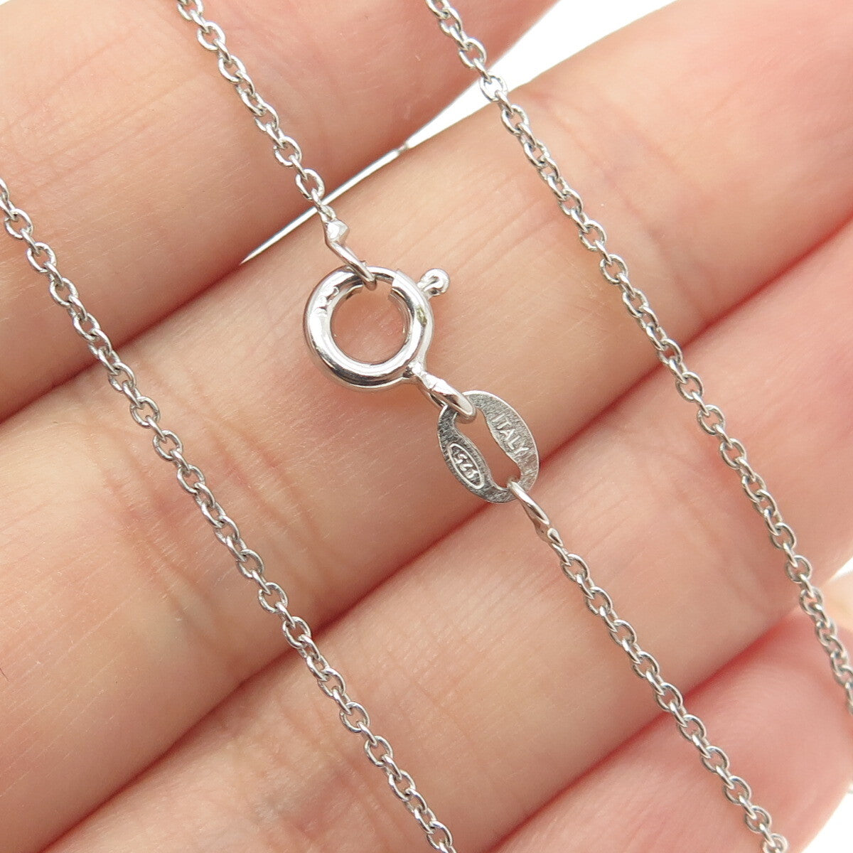 925 Sterling Silver Round-Cut C Z Astronaut Cable Chain Necklace 16"