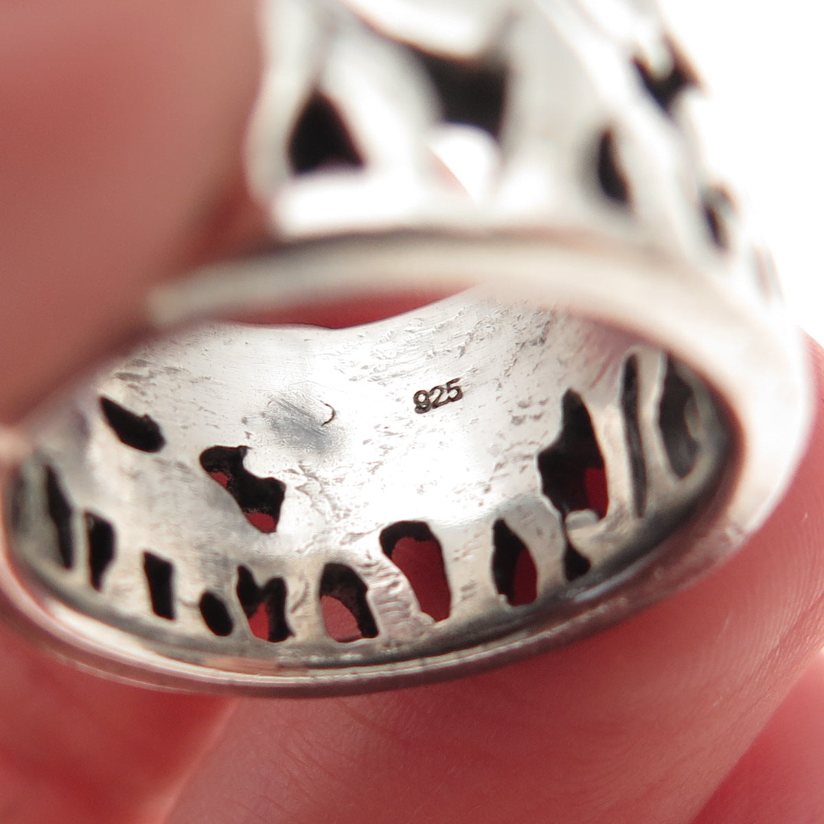 925 Sterling Silver Vintage Elephant Family Oxidized Ring Size 7