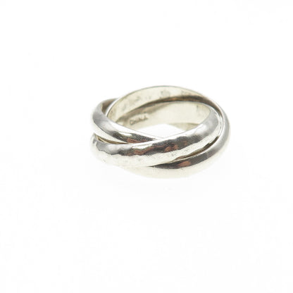 SILPADA 925 Sterling Silver Vintage Interlocked Trinity Band Ring Size 6