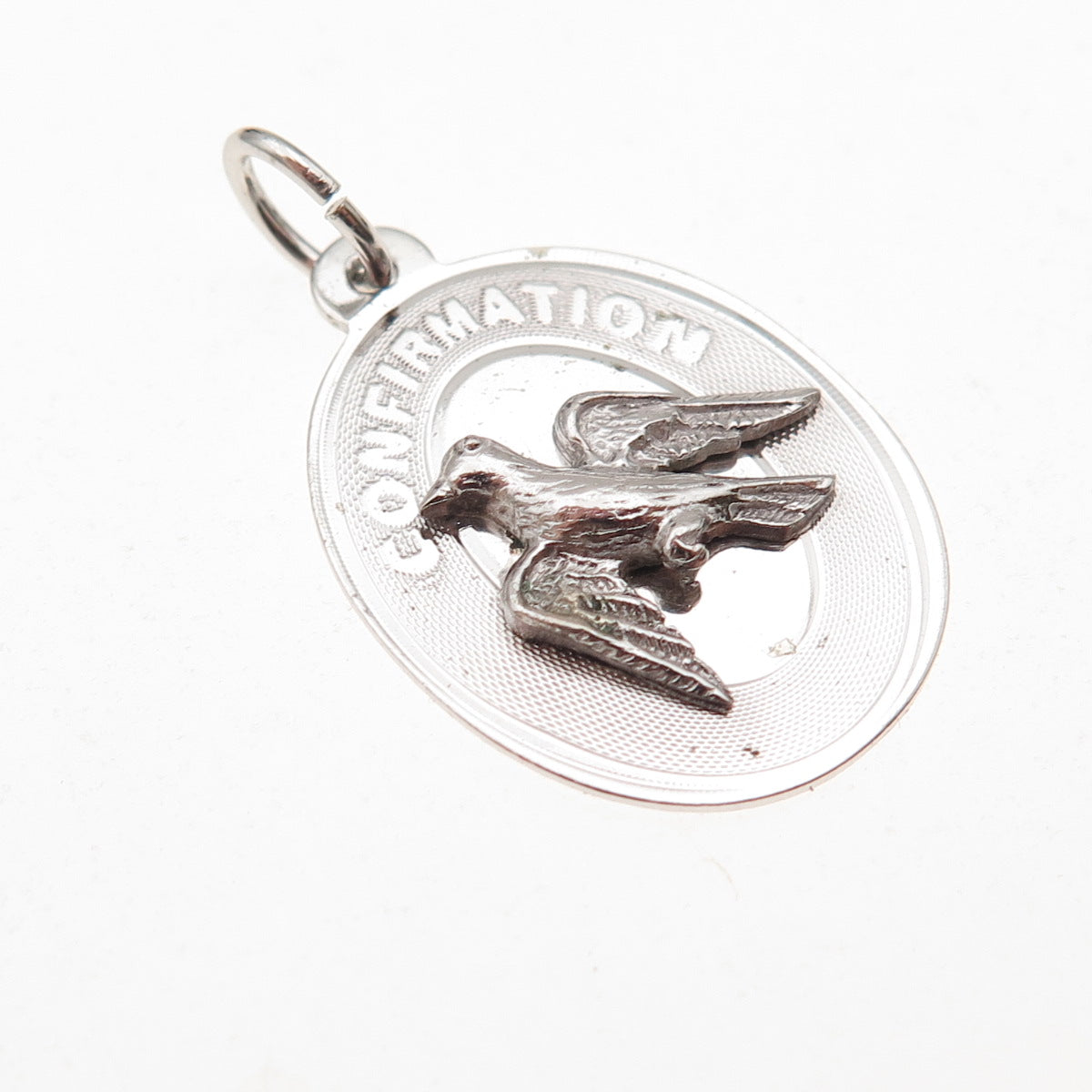 Mark Mercy 925 Sterling Silver Vintage Confirmation Oxidized Charm Pendant
