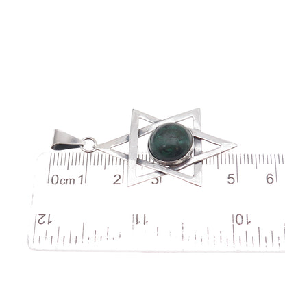 925 Sterling Silver Vintage Real Eilat Star of David Oxidized Charm Pendant