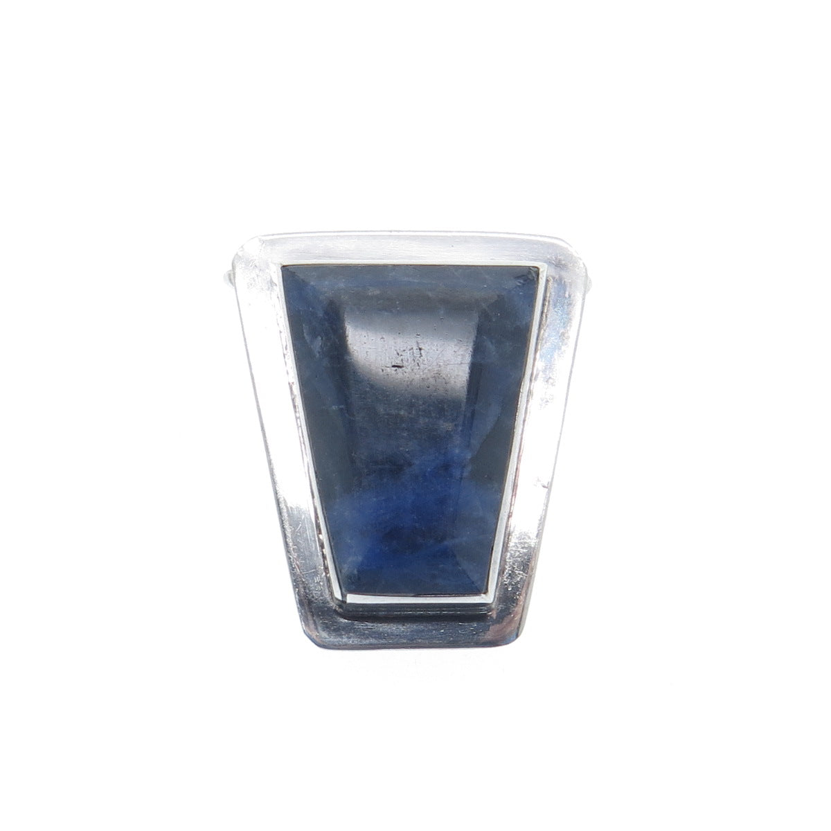 925 Sterling Silver Vintage Real Sodalite Modernist Slide Pendant