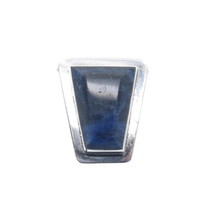 925 Sterling Silver Vintage Real Sodalite Modernist Slide Pendant