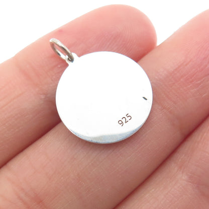 925 Sterling Silver Blue Enamel Rainy Season Minimalist Charm Pendant