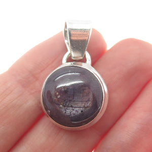 925 Sterling Silver Vintage Real Star Ruby Gemstone Minimalist Pendant