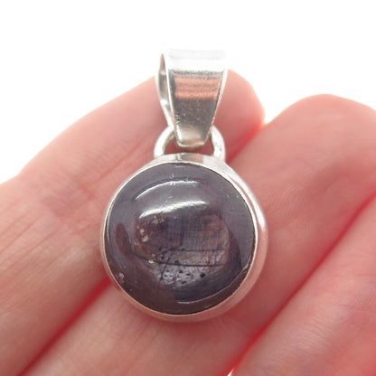 925 Sterling Silver Vintage Real Star Ruby Gemstone Minimalist Pendant