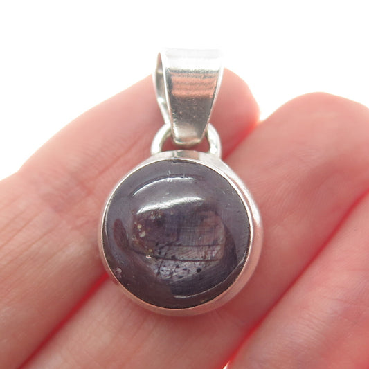 925 Sterling Silver Vintage Real Star Ruby Gemstone Minimalist Pendant
