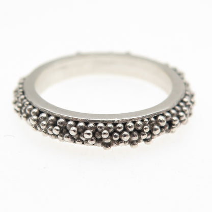 925 Sterling Silver Vintage Granulated Oxidized Band Ring Size 7