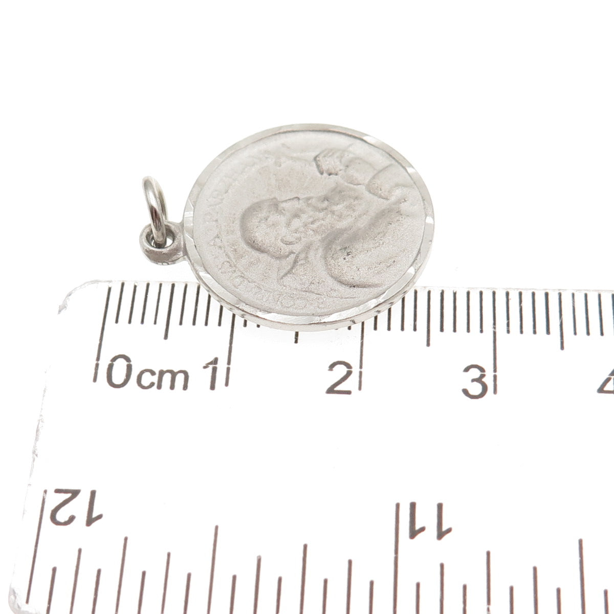 925 Sterling Silver Filled Vintage Saint John Eudes Mini Charm Pendant