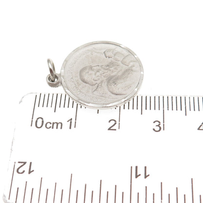 925 Sterling Silver Filled Vintage Saint John Eudes Mini Charm Pendant