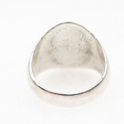 Old Pawn Sterling Silver Vintage Southwestern Turquoise Tribal Ring Size 9.25