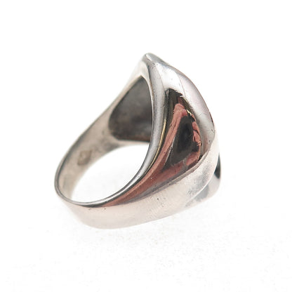 Industria Peruana 925 Sterling Silver Vintage Modernist Oxidized Ring Size 7.25
