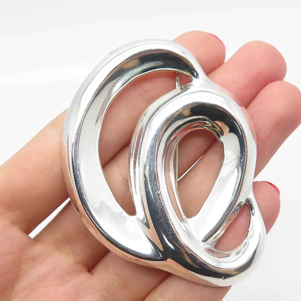 925 Sterling Silver Vintage Mexico Modernist Pin Brooch