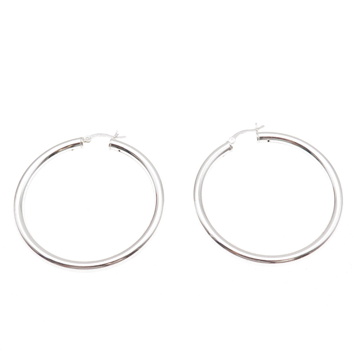 Han 925 Sterling Silver Italy Tube Hoop Earrings