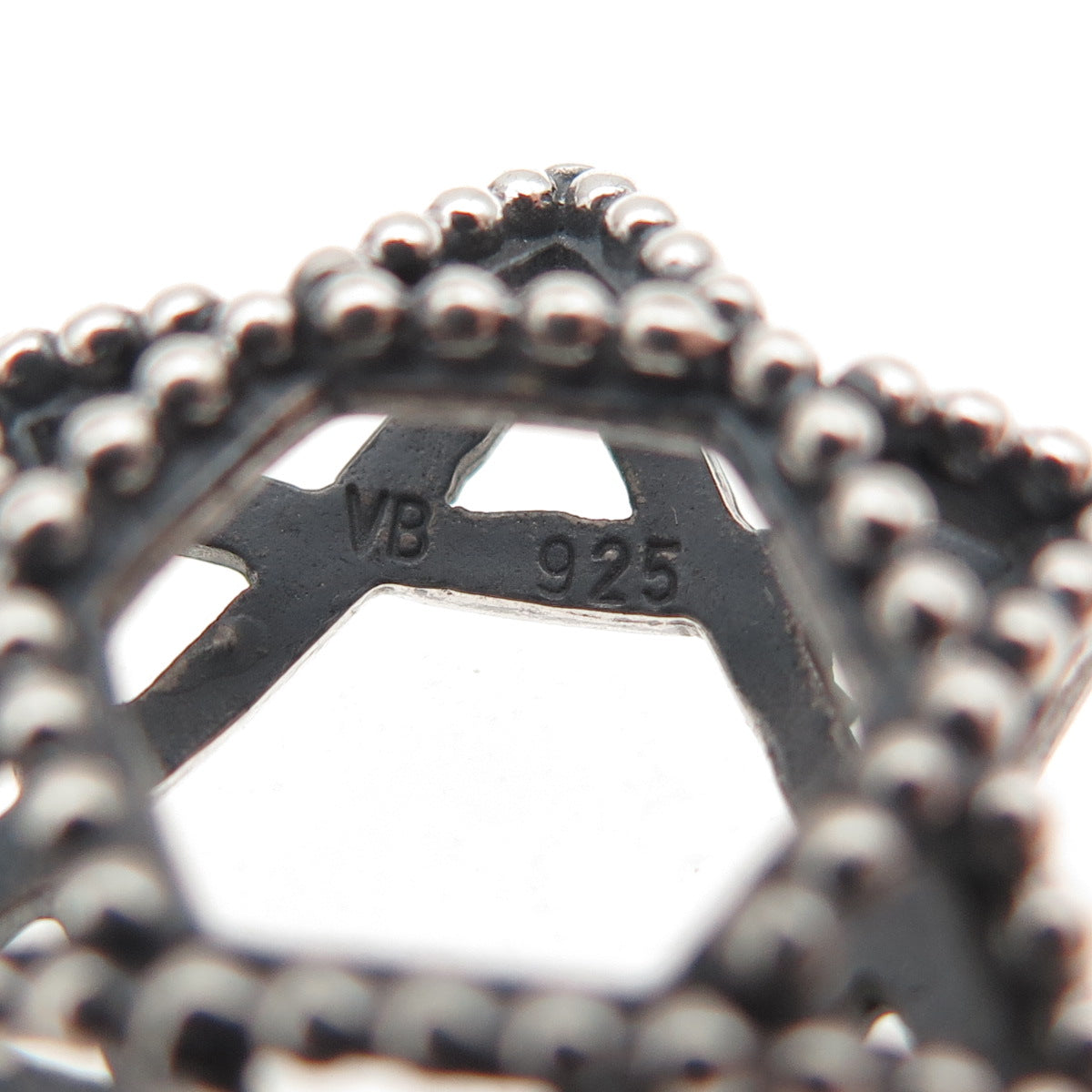 925 Sterling Silver Vintage Star of David Oxidized Slide Charm Pendant
