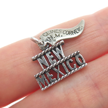 925 Sterling Silver Vintage New Mexico Oxidized Minimalist Charm Pendant