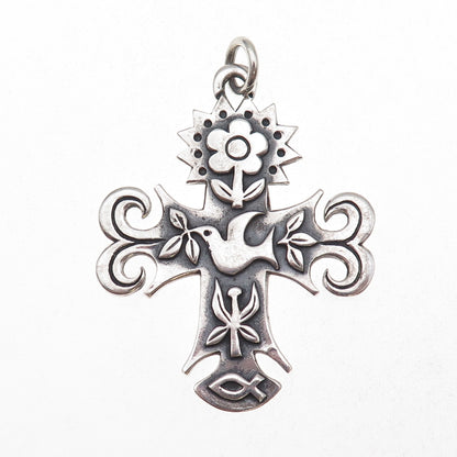 James Avery 925 Sterling Silver Vintage La Primavera Cross Pendant