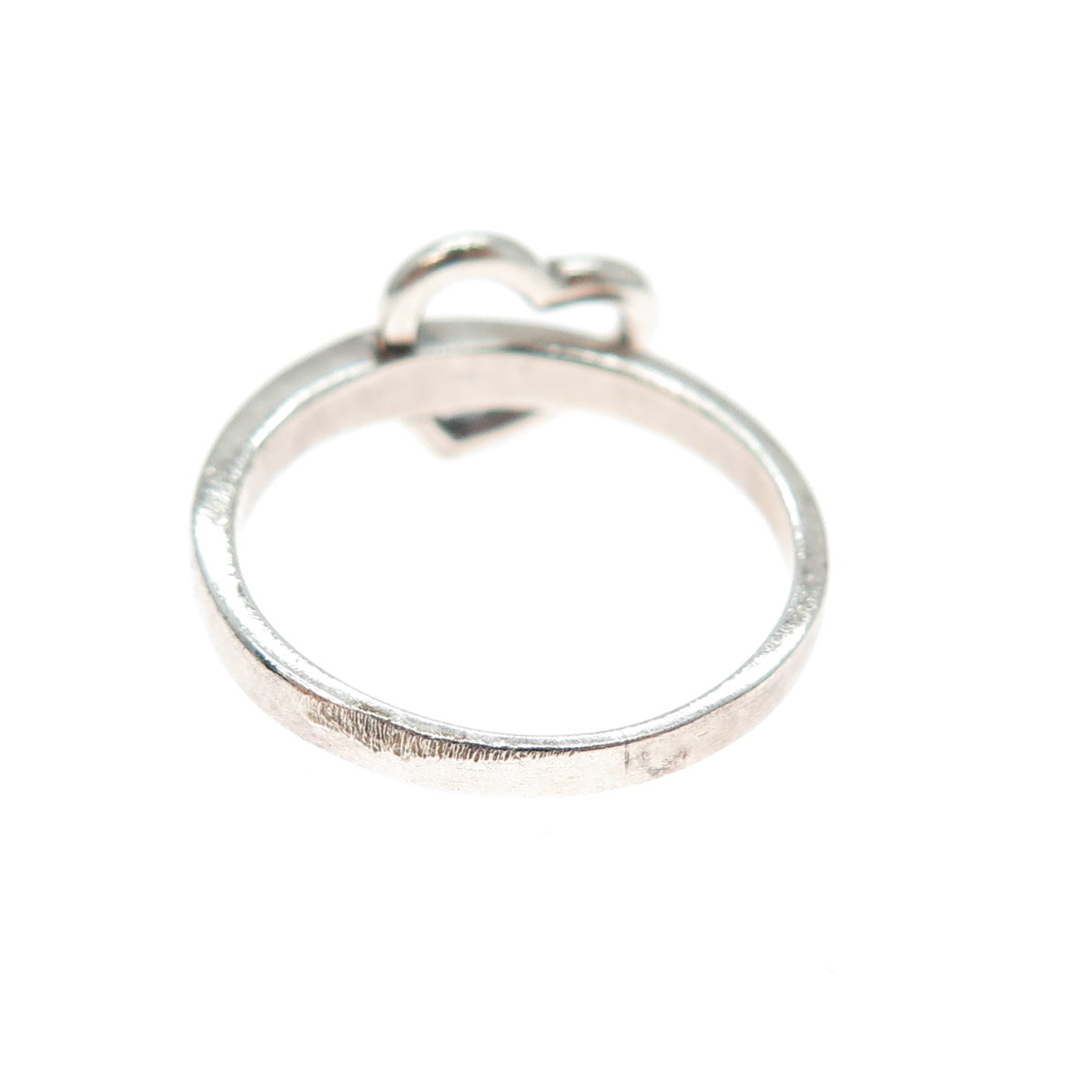 CHAPAL ZENRAY Sterling Silver Vintage Modernist Interlocked Heart Ring Size 8