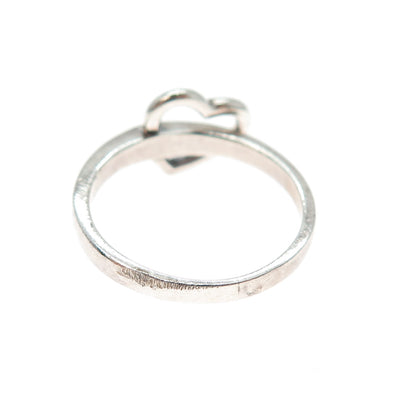 CHAPAL ZENRAY Sterling Silver Vintage Modernist Interlocked Heart Ring Size 8