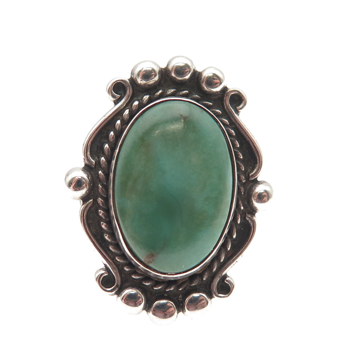Bell Trading Post Old Pawn 925 Sterling Vintage Royston Turquoise Ring Size 5.25