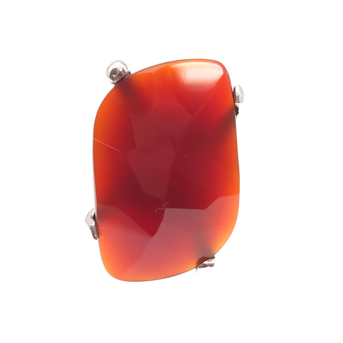 Chapal Zenray Sterling Silver Vintage Real Carnelian Modernist Ring Size 10.25