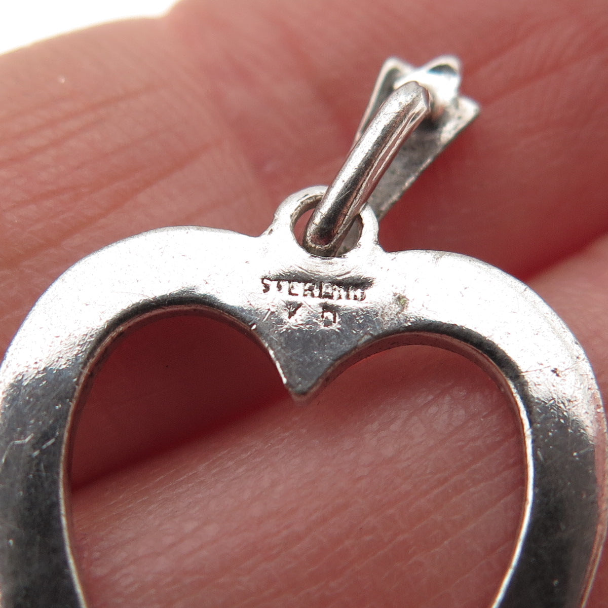 KD Kimler & Daniel 925 Sterling Silver Antique Art Deco Marcasite Heart Pendant