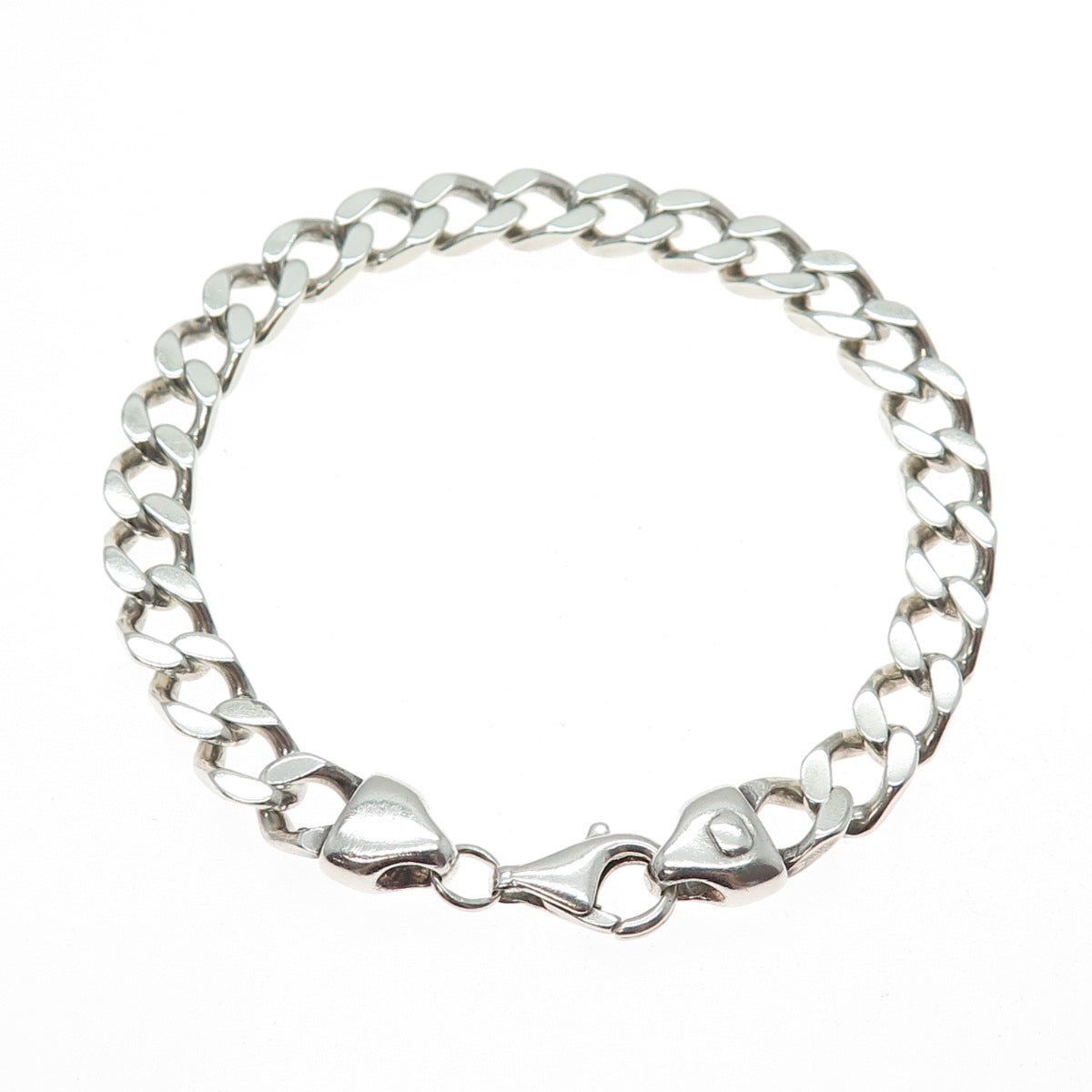 925 Sterling Silver Vintage Curb Link Bracelet 8.5"