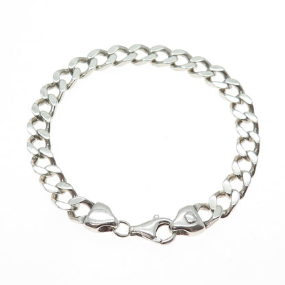 925 Sterling Silver Vintage Curb Link Bracelet 8.5"
