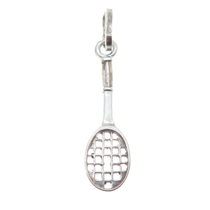925 Sterling Silver Vintage Italy Tennis Racquet Pendant