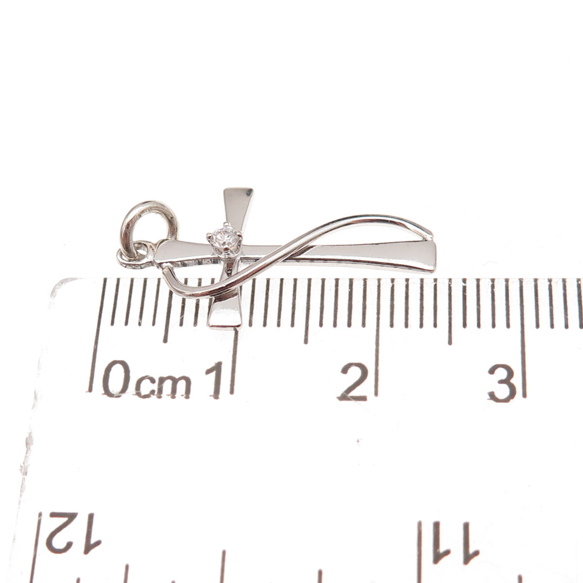 Princess Pride 925 Sterling Silver Vintage C Z Cross Charm Pendant