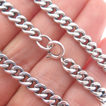 925 Sterling Silver Vintage Cuban Pocket Watch Chain 24"