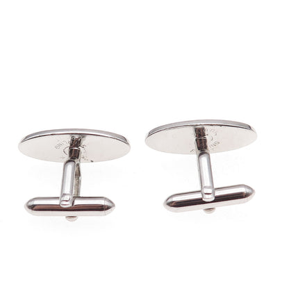 Swank 925 Sterling Silver Vintage Brushed Oval-Shape Cufflinks
