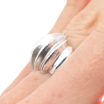 DENE TSOSIE BINI NAVAJO Old Pawn Sterling Silver Vintage Ribbed Ring Size 5.5