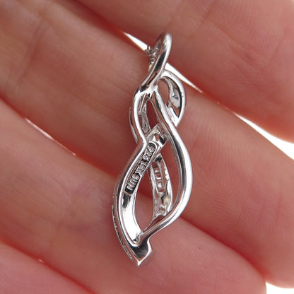 Sun 925 Sterling Silver 14K Gold Real Diamond Infinity Cable Chain Necklace 18"