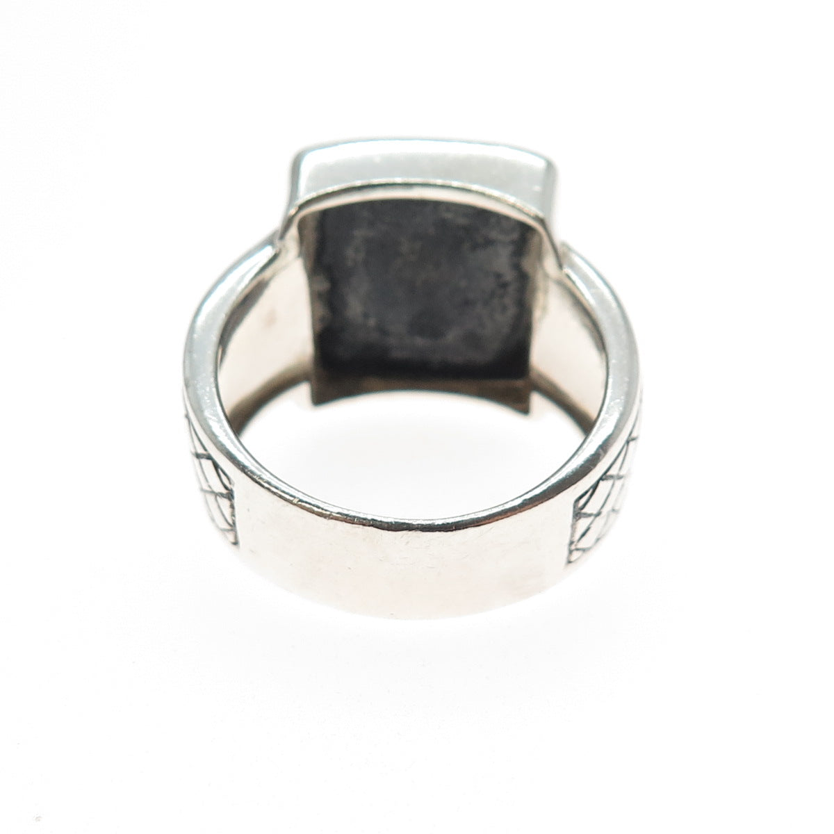 PHLD PlayHardLookDope 925 Sterling Silver Real Black Obsidian Ring Size 11.75
