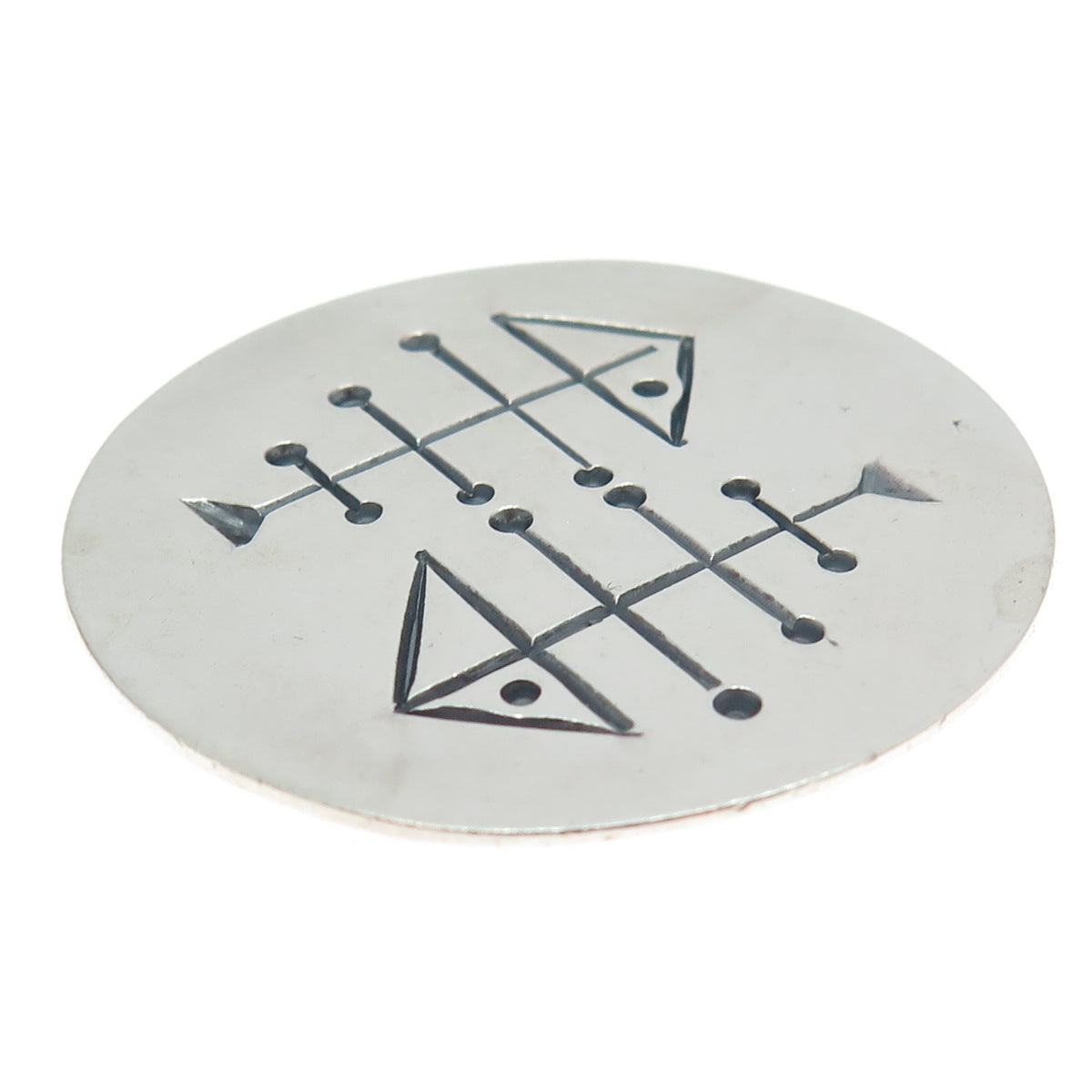 925 Sterling Silver Vintage Pisces Zodiac Sign Hand-Wrought Pin Brooch