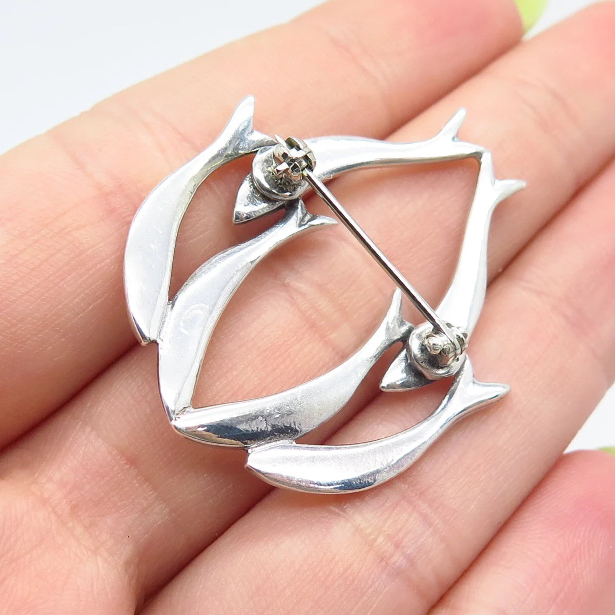 925 Sterling Silver Vintage Fish Pin Brooch