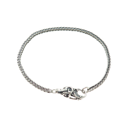 TROLLBEADS LAA 925 Sterling Silver Vintage Wheat Link Bracelet 8.5"