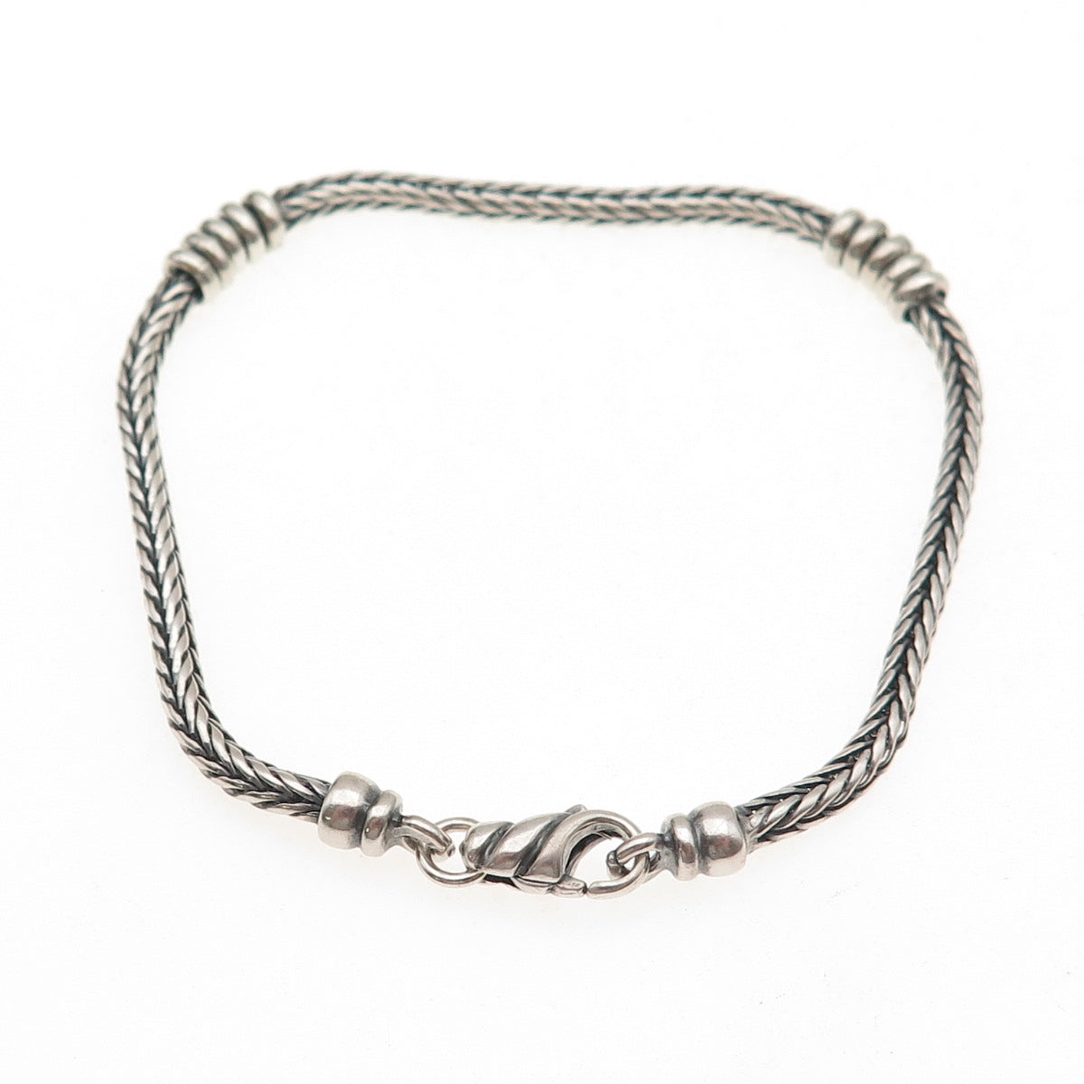 925 Sterling Silver Vintage Spiga Link Bracelet 7"