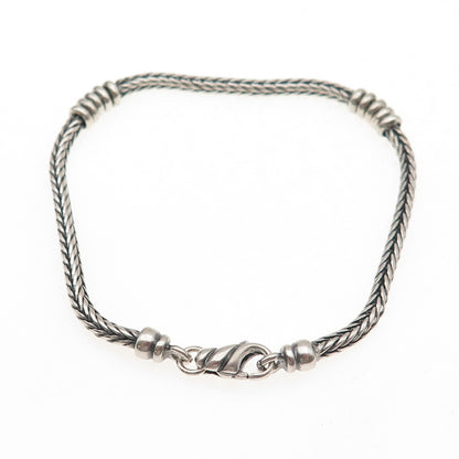 925 Sterling Silver Vintage Spiga Link Bracelet 7"
