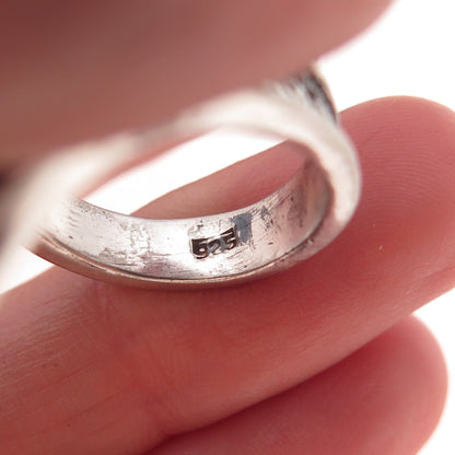 925 Sterling Silver Vintage Israel Real Eilat Modernist Adjustable Ring Size 5.5