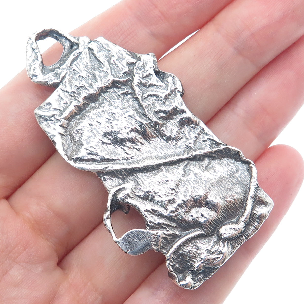 JENS PETER CLAUSEN GUDJONSSON Sterling Vintage Iceland Agate Brutalist Pendant