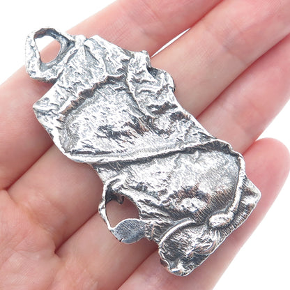 JENS PETER CLAUSEN GUDJONSSON Sterling Vintage Iceland Agate Brutalist Pendant