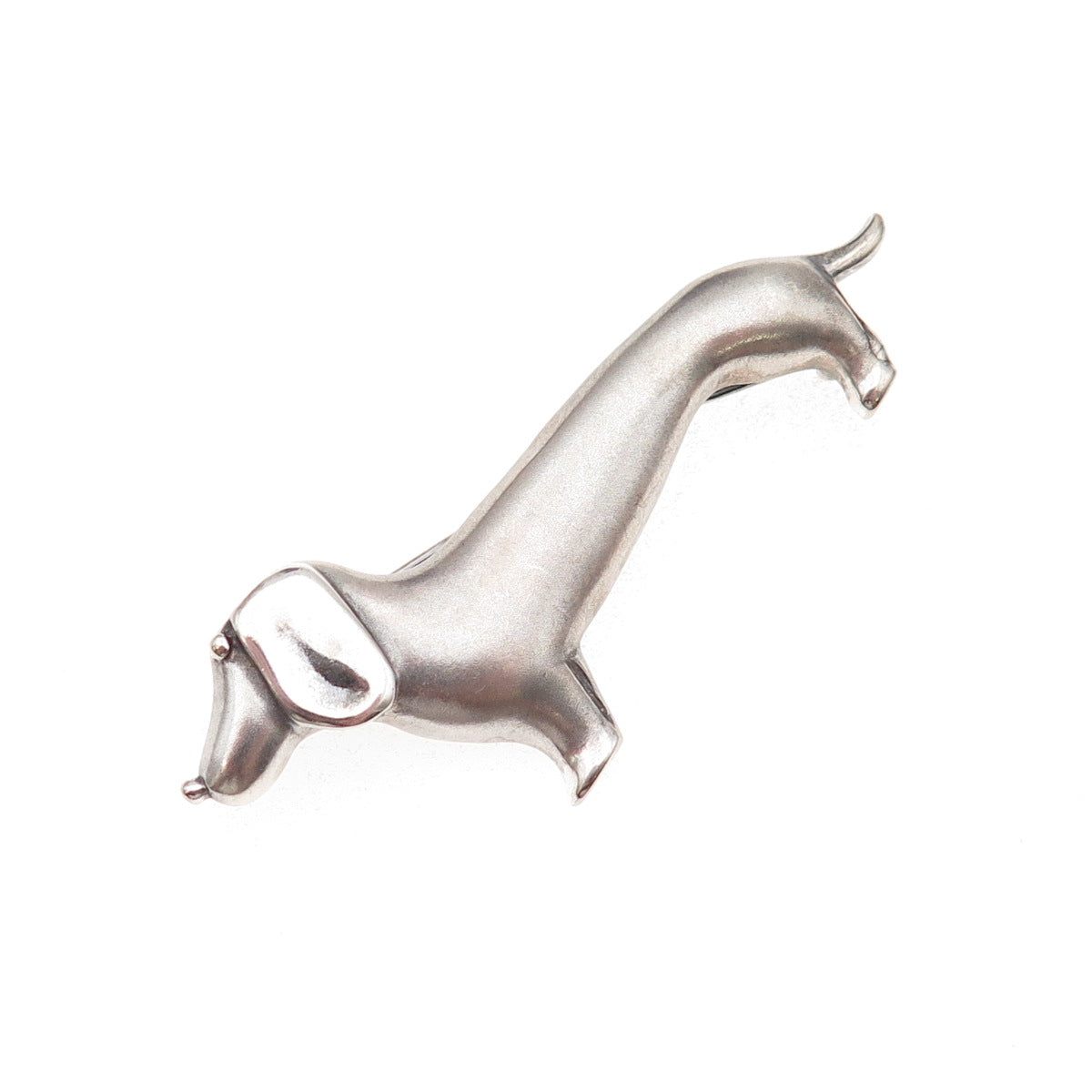 925 Sterling Silver Vintage Italy Dachshund Oxidized Pin Brooch