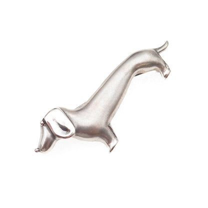 925 Sterling Silver Vintage Italy Dachshund Oxidized Pin Brooch