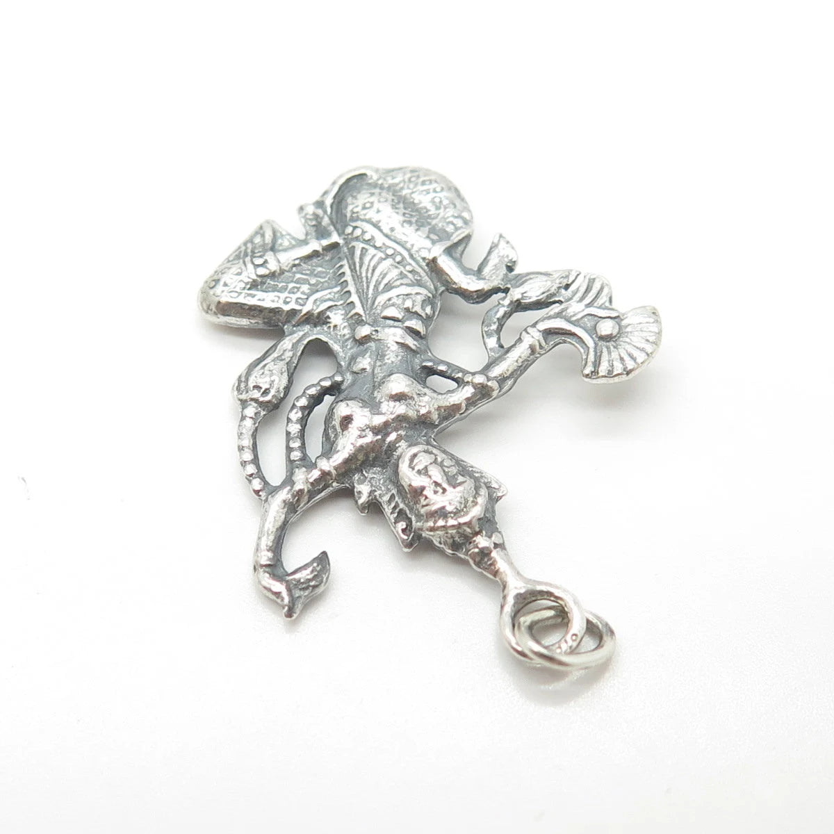 925 Sterling Silver Vintage Niello Hindu Goddess Pendant
